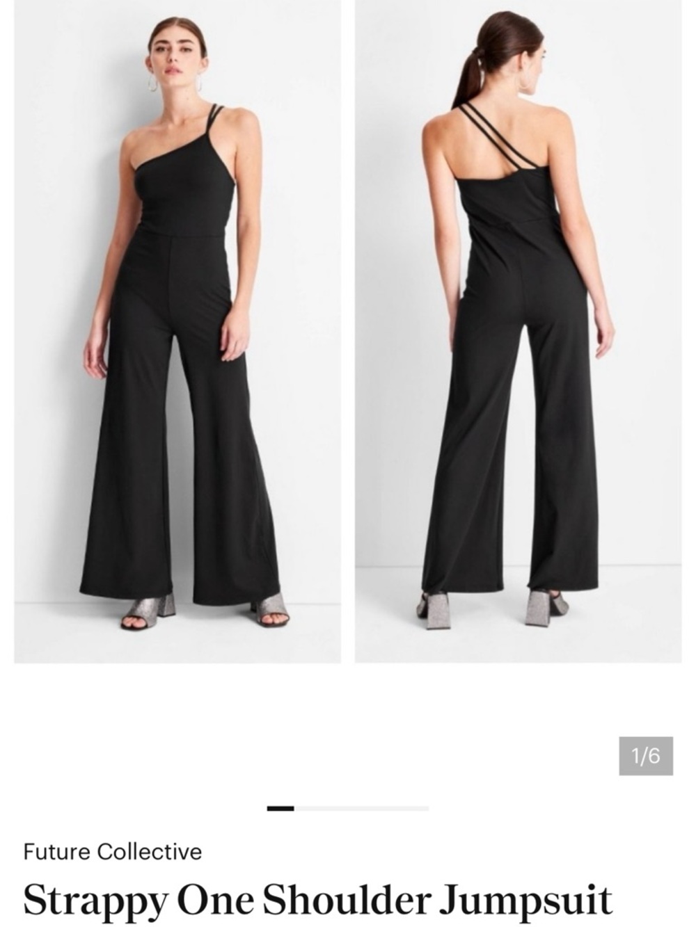 Black One-Shoulder Strappy Jumpsuit